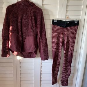 Nike fuzzy top and leggings set